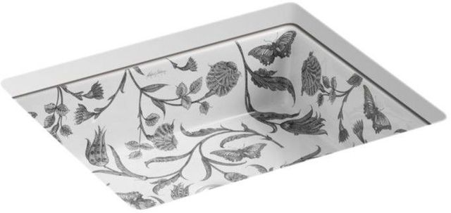 Kohler Botanical Study™ Kathryn® Botanical Study 19.75" Rectangular Undermount Bathroom Sink, No Overflow-0