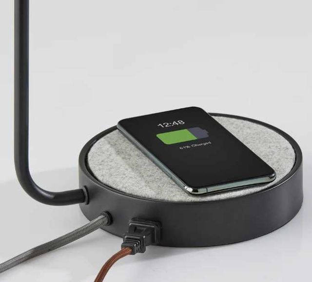 Adesso® Brooks Black Charging Desk Lamp-2