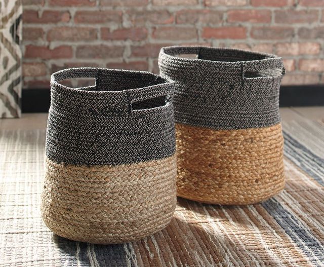 Signature Design by Ashley® Parrish 2-Piece Natural/Black Basket Set-1