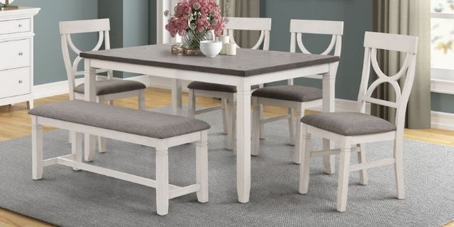 American Wholesale Furniture Anna Gray/White Dining Bench-1
