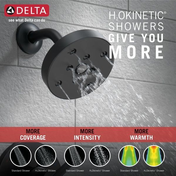 Delta Trinsic® Monitor® 14 Series Matte Black H2Okinetic® Tub and Shower Trim-1