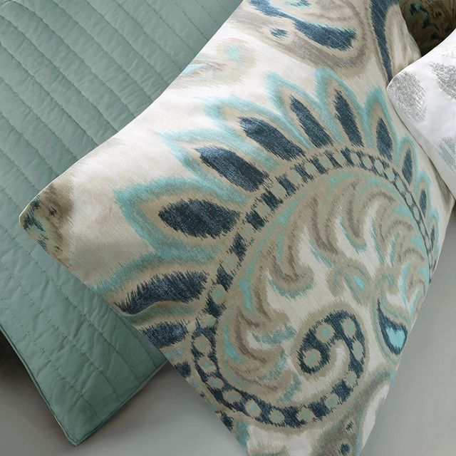 Olliix by INK+IVY 3 Piece Blue Full/Queen Mira 100% Cotton Comforter Set-4