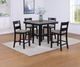 Crown Mark Lester 5-Piece Black/Light Gray Counter Dining Set-1