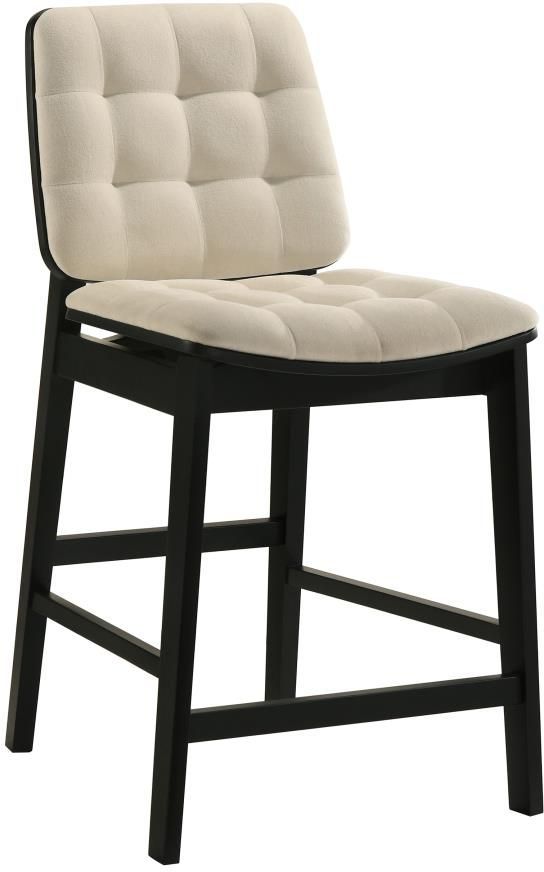 Coaster® Redbridge 2-Piece Black/Cream Upholstered Counter Stool Set-2