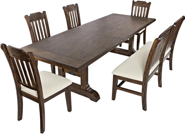 Jofran Inc. Bakersfield 6-Piece Dark Colorway/Neutral Cream Dining Set-0