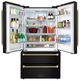 ZLINE Autograph Edition 36" 22.5 Cu. Ft. Black Stainless Steel Counter-Depth French Door Refrigerator with Ice Maker in Fingerprint-Resistant and Champagne Bronze Helix Handles-4