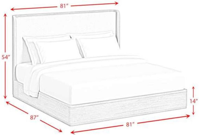 Elements International Rosalie Gray/Natural Upholstered King Panel Bed-2