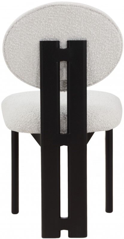 Meridian Furniture Napa Cream/Black Boucle Upholstered Dining Chair-3