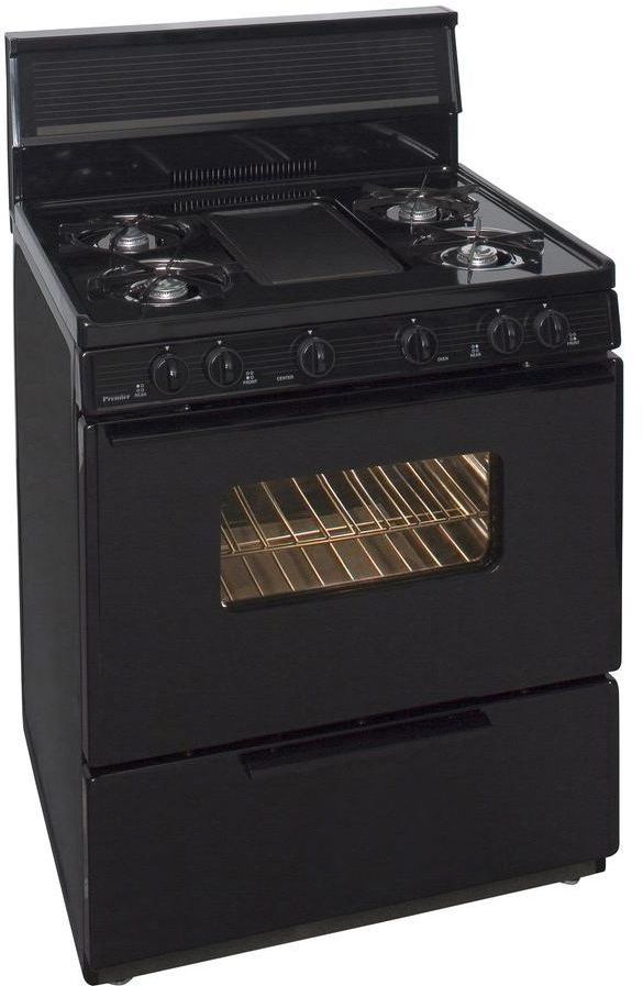 Premier 30" Black Freestanding Gas Range-1