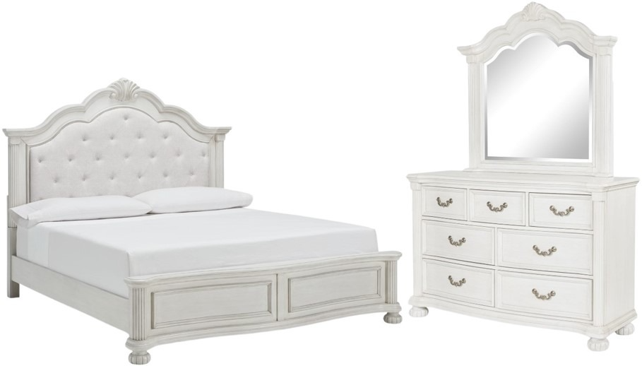 Montelaine Dresser and Mirror - Antique White Montelaine Dresser and Mirror - Antique White