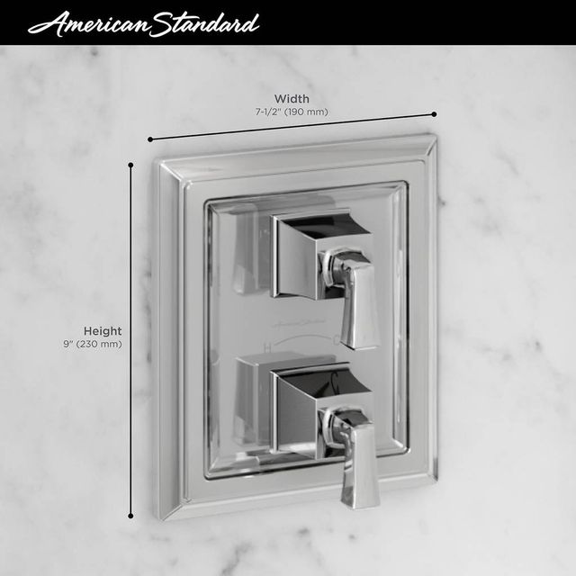 American Standard Town Square® S Polished Chrome Two-Handle Thermostat Shower Valve Trim Kit-2