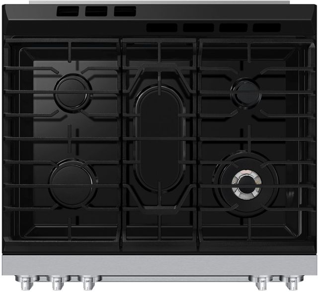 Samsung Bespoke 30" White Glass Smart Slide-In Gas Range with Illuminated Precision Knobs-3