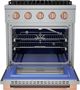 Hauslane HausPro 30" Stainless Steel Pro-Style Dual Fuel Range with Rose Gold Knobs-2