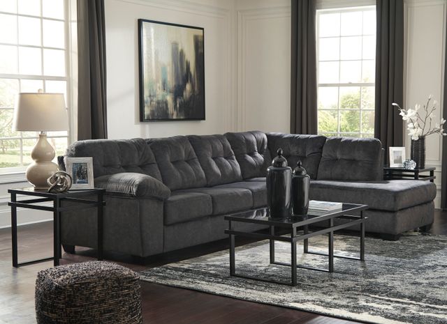 Signature Design by Ashley® Accrington 2-Piece Granite Right-Arm Facing Sofa Sectional and Chaise-2