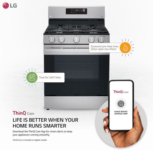 LG 30" Stainless Steel Free Standing Gas Convection Smart Range with Air Fry -13