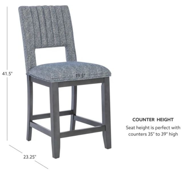 Powell® Jamison Charcoal Upholstered Counter Stool -2
