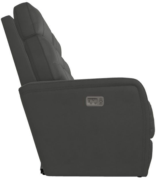 La-Z-Boy® Baron Blue Grey Leather Power Wall Reclining Loveseat with Headrest and Lumbar-3