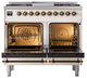 Ilve® Nostalgie II Noblesse 40'' Antique White Pro Style Dual Fuel Range with Burnished Trim-1