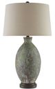 Currey & Company Remi Green/Dark Red/Bronze Gold Table Lamp-1