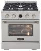 Kucht Professional KX Series 30" Stainless Steel Pro Style Propane Gas Dual Fuel Range with Kucht Horus Thermostat-0