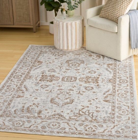 Nourison Home™ Astra Machine Washable Gray 5'x7' Area Rug-1