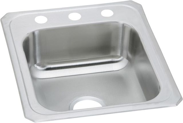 Elkay Celebrity® Brushed Satin 17" x 21-1/4" x 6-7/8" 3-Hole Single Bowl Drop-In Sink-0