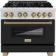 ZLINE Autograph Edition 36" Satin Stainless Steel Pro Style Dual Fuel Range with Black Matte Door-0