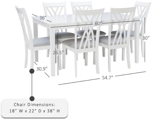 Powell® Starla 7-Piece Gray/White Dining Set-2