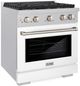 ZLINE 30" Satin Stainless Steel Pro Style Gas Range with White Matte Door-3