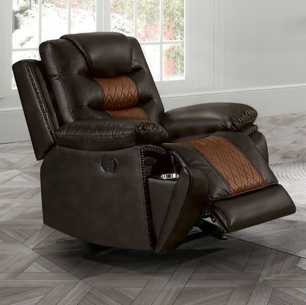 New Classic® Home Furnishings Nikko Brown Manual Glider Recliner-1
