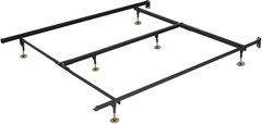 Beaudoin Black Queen Traditional Interlock Bed Frame with Long Metal Glides