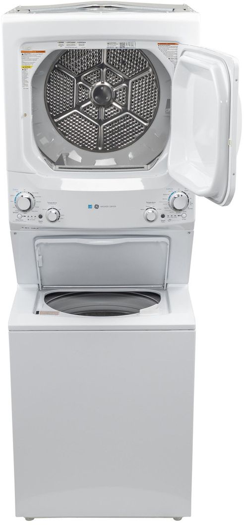 GE® Unitized Spacemaker® White Electric Laundry Center, 3.9 Cu. Ft. Washer, 5.9 Cu. Ft. Dryer-1