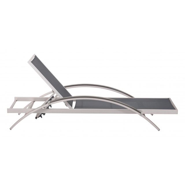 Zuo® Modern Metropolitan Brushed Aluminum Chaise Lounge-1