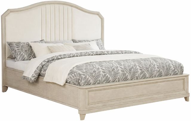 Crown Mark Napoli Beige King Upholstered Panel Bed-0