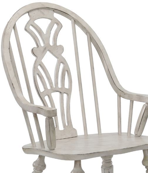 TEI Vintage Estates Antique White Windsor Arm Chair-1