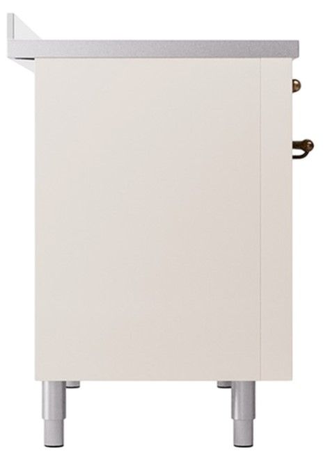 Ilve® Nostalgie II Noblesse 48'' Antique White Pro Style Induction Range with Burnished Trim-2