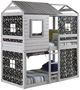 Donco Kids Deer Blind Green Camo/Rustic Light Gray Youth Twin/Twin Bunkbed with Tent Kit-0