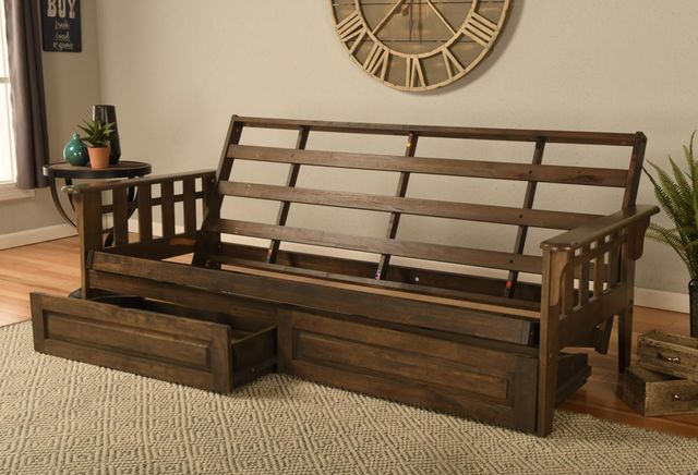 Kodiak Furniture Tucson Rustic Walnut Full Futon Frame with Storage-3