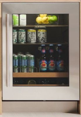 Sub-Zero® Designer Stainless Steel Undercounter Glass Door Panel with Tubular Handle-0