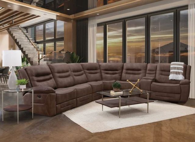 Behold™ Home Harley 7-Piece Brown Power Reclining Curved Sectional-4