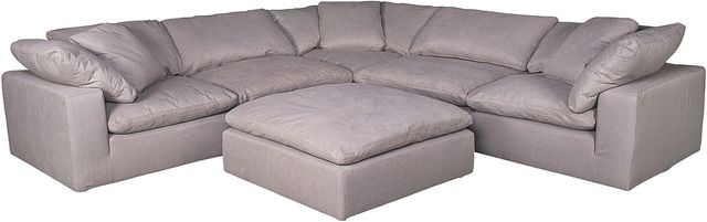 Moe's Home Collection Clay Light Grey Ottoman-3