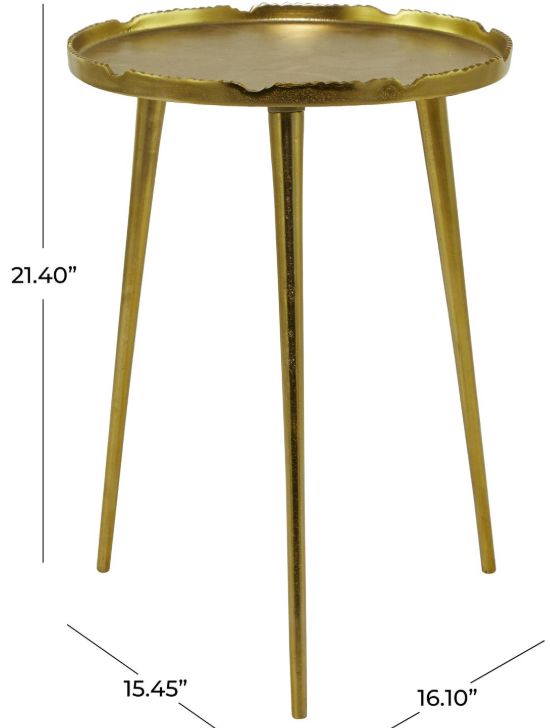 Deco Marche U Select Gold Accent Table with Tray Top-2