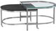 Bassett Mirror Hansley Black/Clear Top Nesting Bunching Cocktail Table-0
