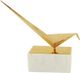 Harp & Finial® Bird Statue I Gold/White Home Decor-0
