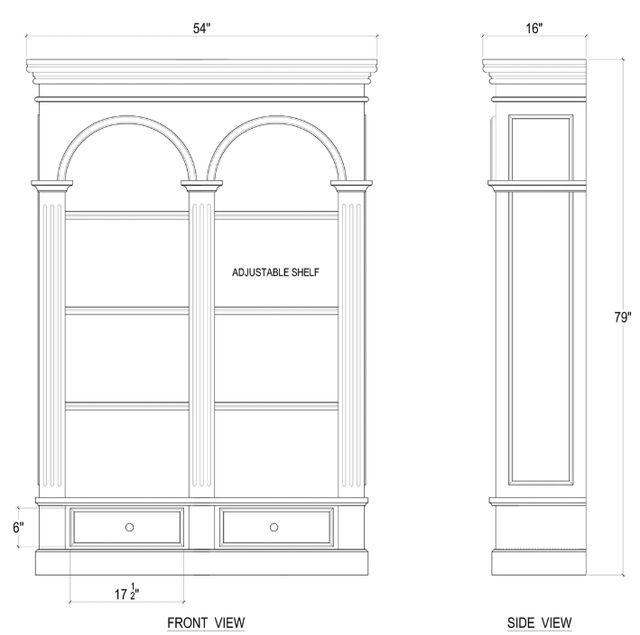 Bramble Customizable Roosevelt Double Arch Bookcase-1