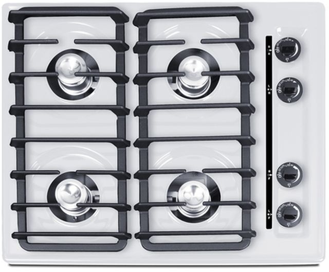 Summit® 24" White Gas Cooktop-0