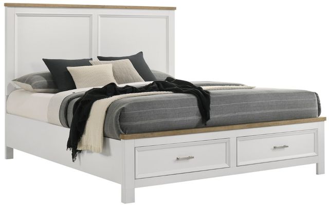 Crown Mark Aston White Queen Storage Platform Bed-0