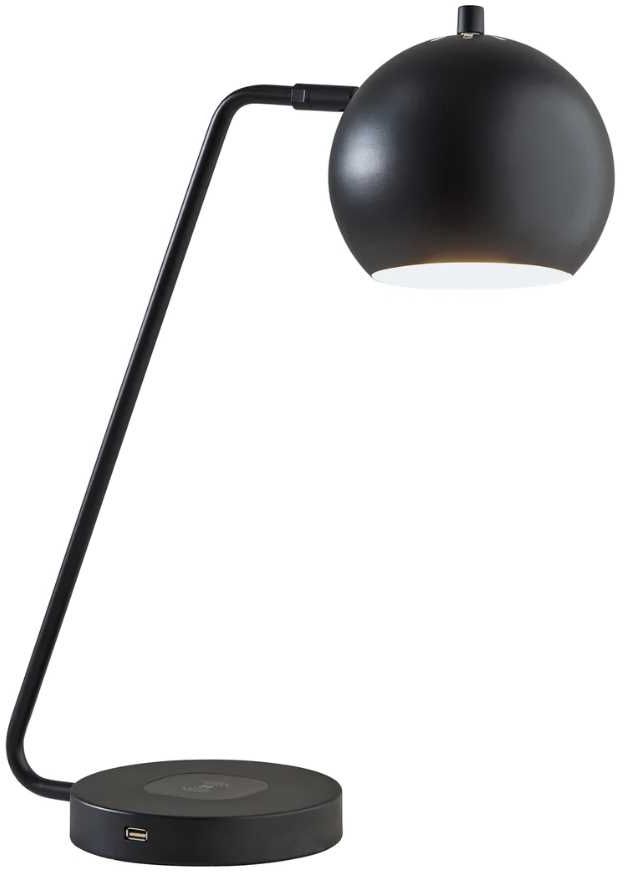 Adesso® Emerson Black Charging Desk Lamp -0