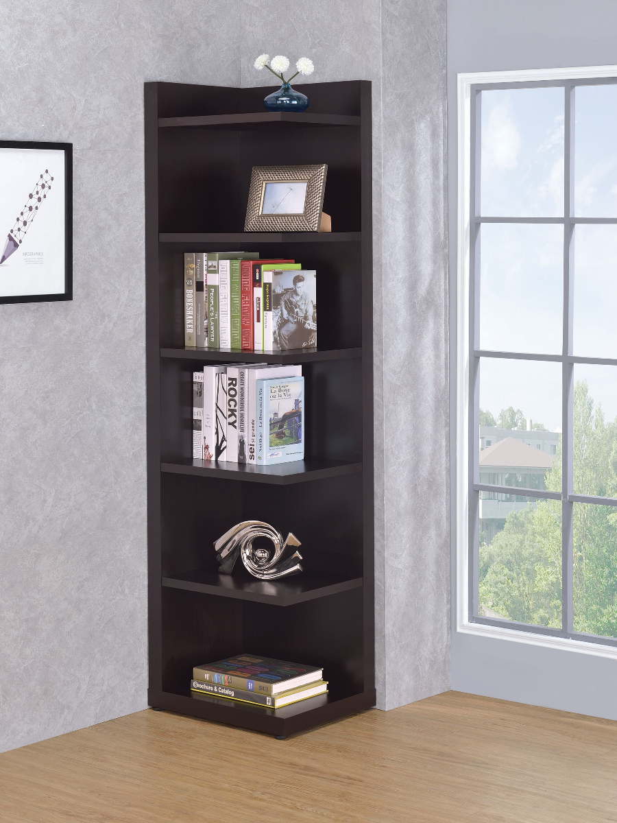 Coaster Pinckard 6-Tier Corner Bookcase