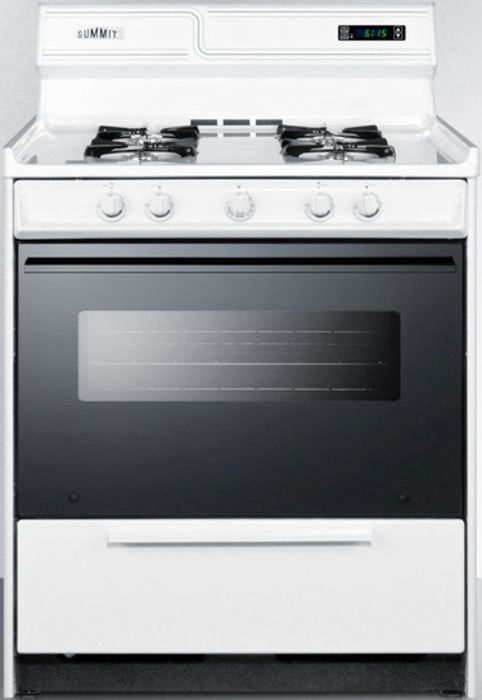 Summit® 30" White Freestanding Gas Range-0